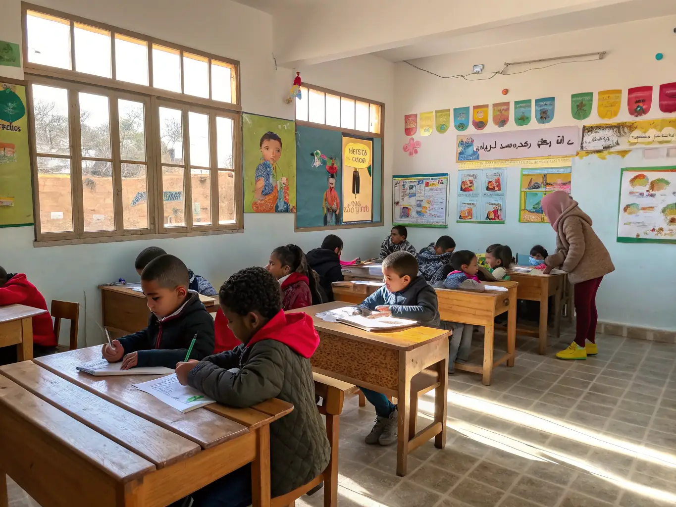 A vibrant image depicting children participating in an educational workshop, showcasing the organization's commitment to fostering learning and development in a fun, engaging environment.